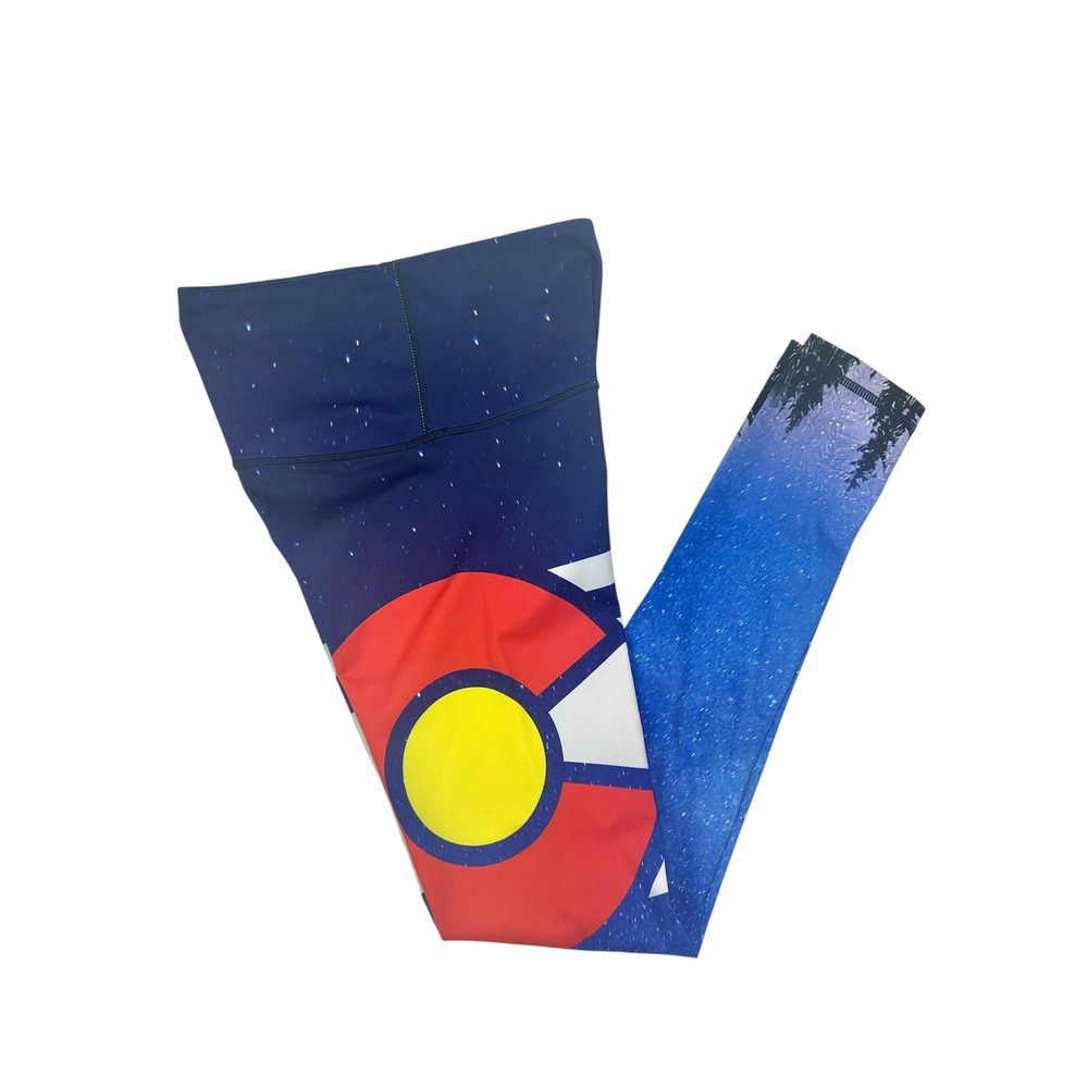 Colorado Limited Leggings Flag Starry Night Trees Blue Women XS Recycled